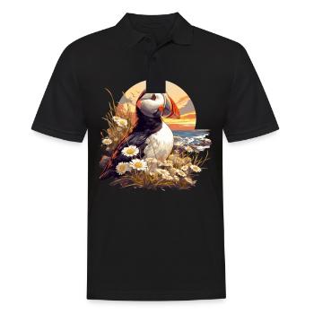Papageientaucher - Männer Poloshirt - Schwarz - Vorne - Kai (181cm)
