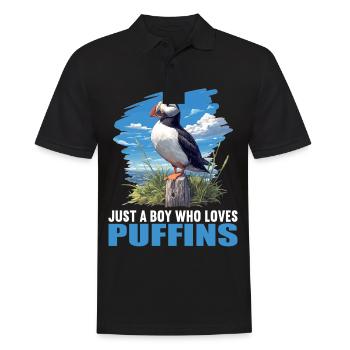 Papageientaucher - Männer Poloshirt - Schwarz - Vorne - Kai (181cm)