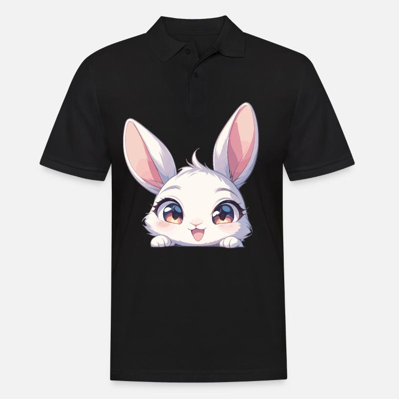 Hasen Hase - Männer Poloshirt - Schwarz