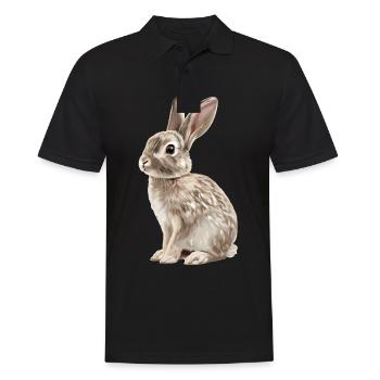 Hasen Hase - Männer Poloshirt - Schwarz - Vorne - Kai (181cm)