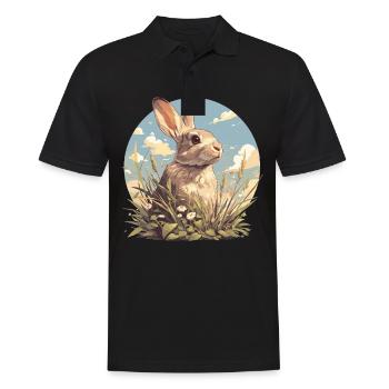 Hasen Hase - Männer Poloshirt - Schwarz - Vorne - Kai (181cm)