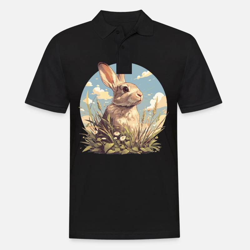 Hasen Hase - Männer Poloshirt - Schwarz