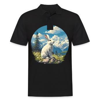 Hasen Hase - Männer Poloshirt - Schwarz - Vorne - Kai (181cm)