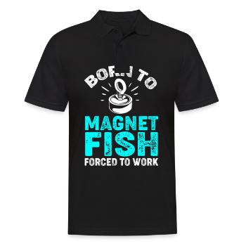 Magnet Angeln Angler Magnetangeln - Männer Poloshirt - Schwarz - Vorne - Kai (181cm)
