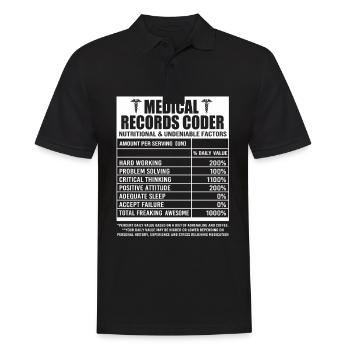 Medical Programmer Medical Coder - Men's Polo Shirt - black - Front - Kai (181cm)
