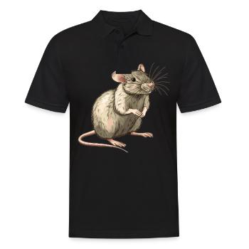 Ratten Ratte - Männer Poloshirt - Schwarz - Vorne - Kai (181cm)