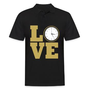 Uhrwerk Uhr - Männer Poloshirt - Schwarz - Vorne - Kai (181cm)
