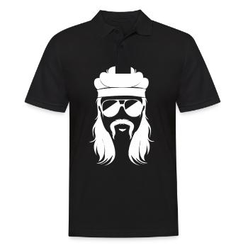 Mullet Haarschnitt Vokuhila - Männer Poloshirt - Schwarz - Vorne - Kai (181cm)