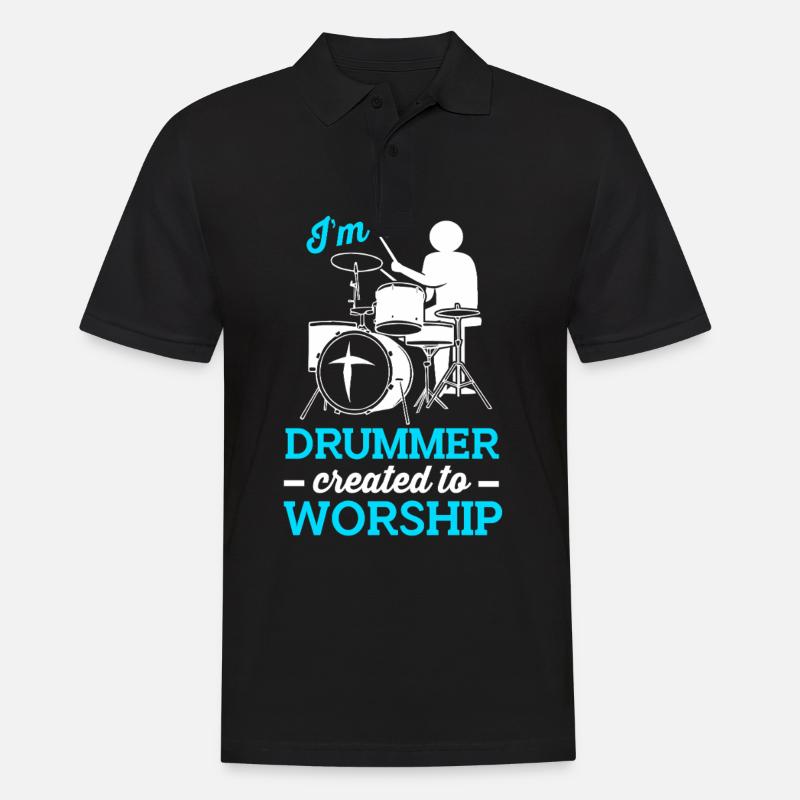 Drumsticks Schlagzeug Schlagzeuger - Männer Poloshirt - Schwarz