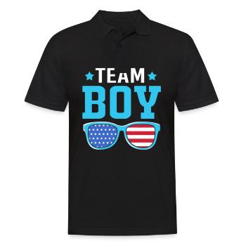 Baby Shower July Expectant Mom Team Boy - Men's Polo Shirt - black - Front - Kai (181cm)