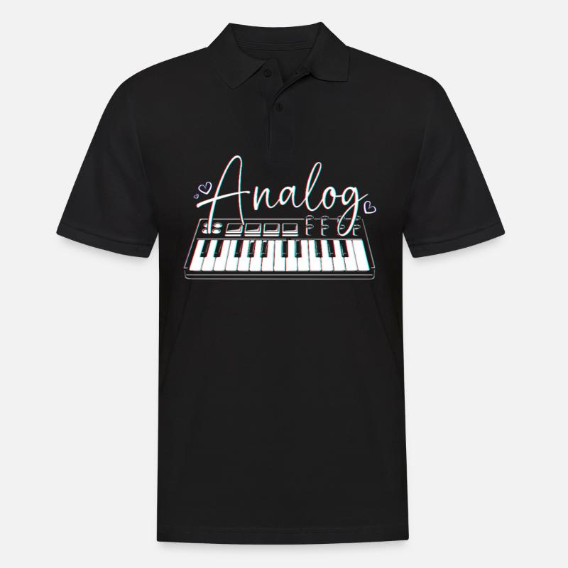 DJ Djing Label Keyboard - Männer Poloshirt - Schwarz
