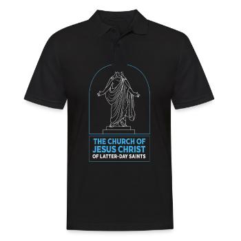 Église mormone - Polo Homme - noir - Devant - Kai (181cm)
