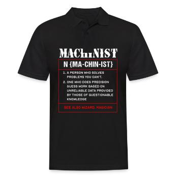 Locksmith Mechanic Mechanical Engineering CNC - Men's Polo Shirt - black - Front - Kai (181cm)