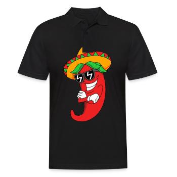 Chilli Chipotle Chili Pepper Jalapeno Hot Chili - Men's Polo Shirt - black - Front - Kai (181cm)
