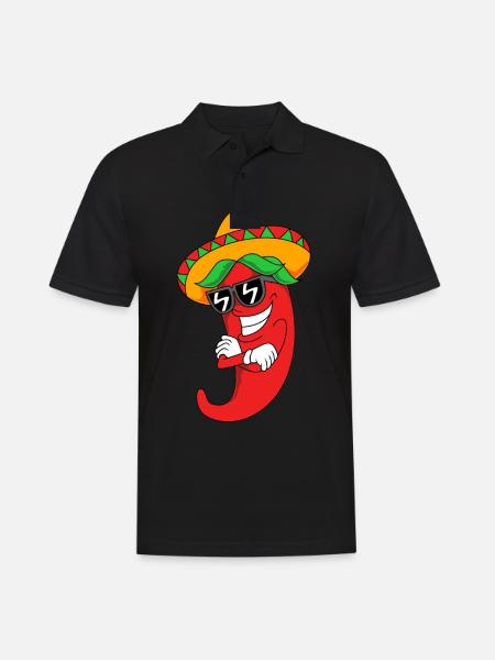 Chilli Chipotle Chili Pepper Jalapeno Hot Chili - Men's Polo Shirt - black
