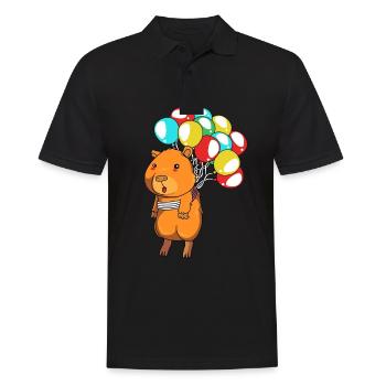 Capybara Capibara - Männer Poloshirt - Schwarz - Vorne - Kai (181cm)