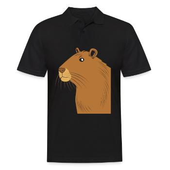 Capybara Capibara - Männer Poloshirt - Schwarz - Vorne - Kai (181cm)