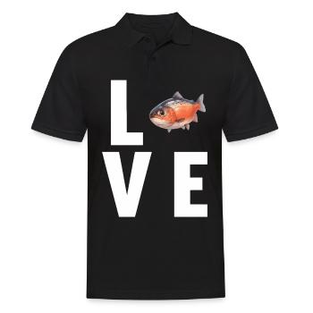 Lachse Lachs - Männer Poloshirt - Schwarz - Vorne - Kai (181cm)