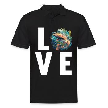 Lachse Lachs - Männer Poloshirt - Schwarz - Vorne - Kai (181cm)