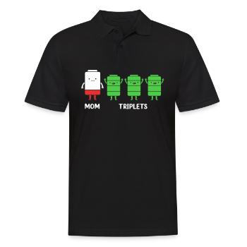 Drilling Mutter Mama - Männer Poloshirt - Schwarz - Vorne - Kai (181cm)