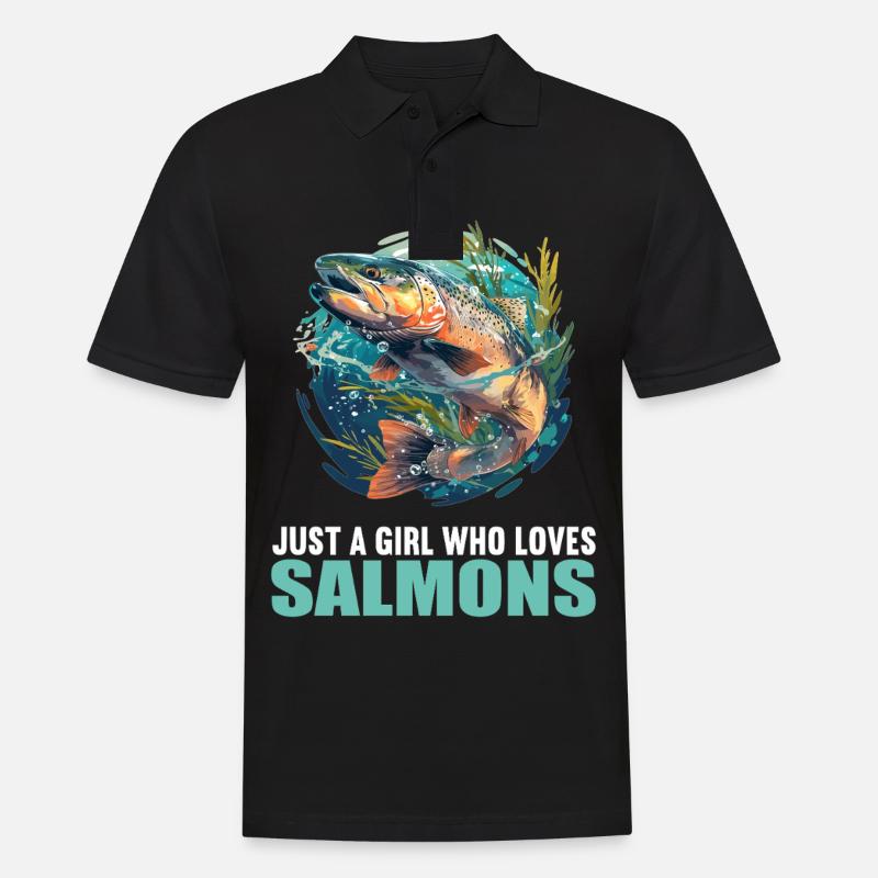 Lachse Lachs - Männer Poloshirt - Schwarz