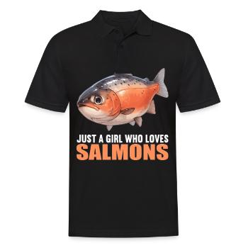 Lachse Lachs - Männer Poloshirt - Schwarz - Vorne - Kai (181cm)