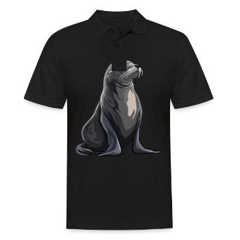 Sea Lions Sea Lion - Men's Polo Shirt - black - Front - Kai (181cm)