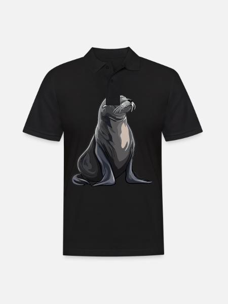Seelöwen Seelöwe - Männer Poloshirt - Schwarz