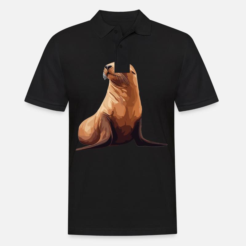 Seelöwen Seelöwe - Männer Poloshirt - Schwarz
