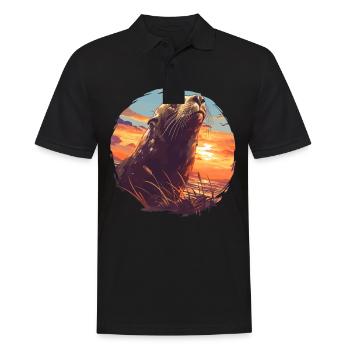Sea Lions Sea Lion - Men's Polo Shirt - black - Front - Kai (181cm)