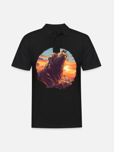 Seelöwen Seelöwe - Männer Poloshirt - Schwarz