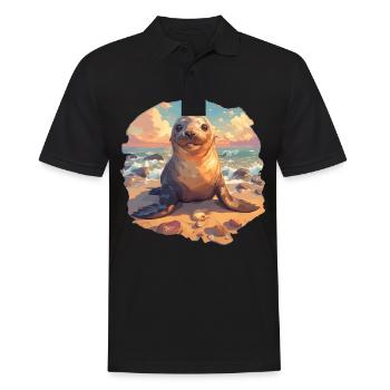 Sea Lions Sea Lion - Men's Polo Shirt - black - Front - Kai (181cm)