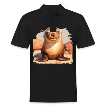 Sea Lions Sea Lion - Men's Polo Shirt - black - Front - Kai (181cm)