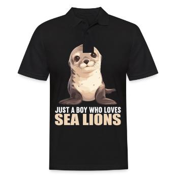 Sea Lions Sea Lion - Men's Polo Shirt - black - Front - Kai (181cm)