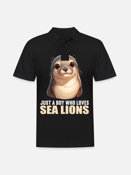 Seelöwen Seelöwe - Männer Poloshirt - Schwarz