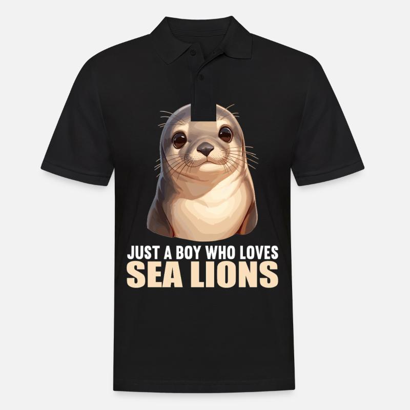 Seelöwen Seelöwe - Männer Poloshirt - Schwarz