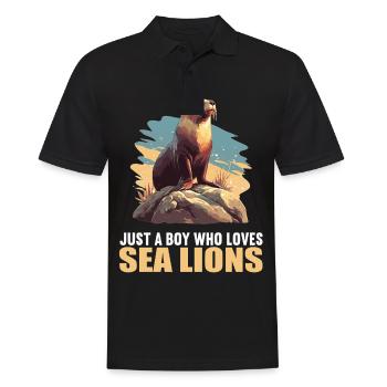 Sea Lions Sea Lion - Men's Polo Shirt - black - Front - Kai (181cm)