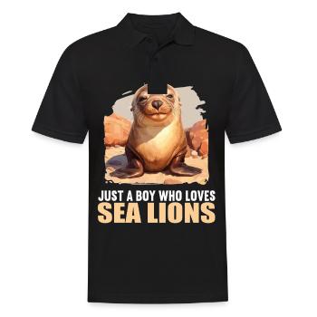 Sea Lions Sea Lion - Men's Polo Shirt - black - Front - Kai (181cm)