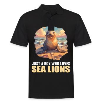 Sea Lions Sea Lion - Men's Polo Shirt - black - Front - Kai (181cm)