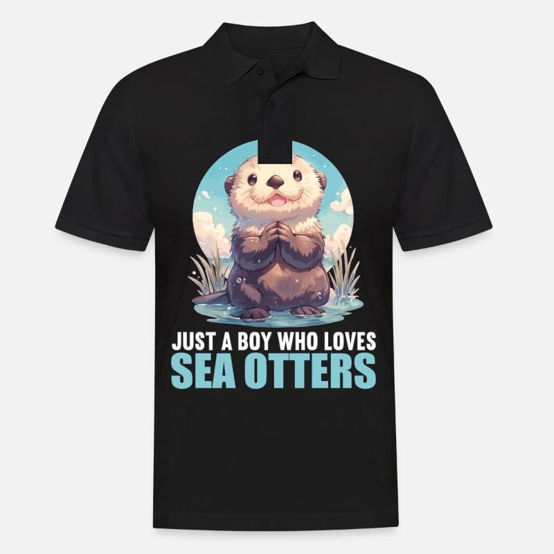 Seeotter - Männer Poloshirt - Schwarz