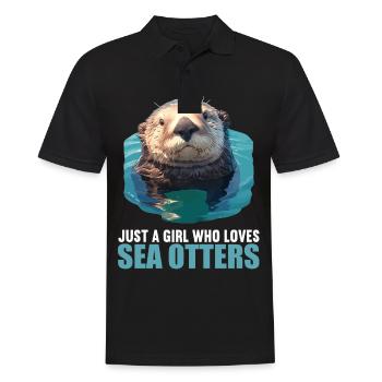 Seeotter - Männer Poloshirt - Schwarz - Vorne - Kai (181cm)