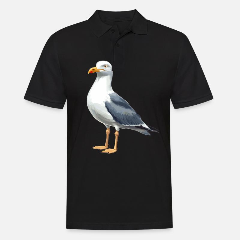 Möwen Möwe - Männer Poloshirt - Schwarz
