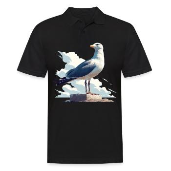 Seagulls Seagull - Men's Polo Shirt - black - Front - Kai (181cm)