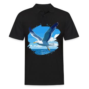 Seagulls Seagull - Men's Polo Shirt - black - Front - Kai (181cm)