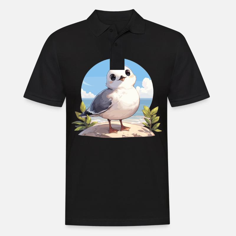 Möwen Möwe - Männer Poloshirt - Schwarz
