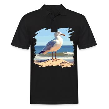 Seagulls Seagull - Men's Polo Shirt - black - Front - Kai (181cm)