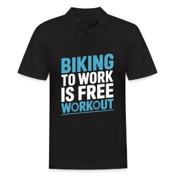 Biking to Work is Free Workout Bike Commuting - Men's Polo Shirt - black - Front - Kai (181cm)