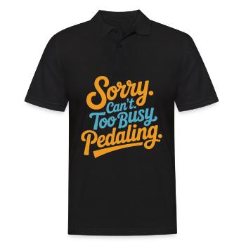 Sorry Can't Too Busy Pedaling Bike Commuting - Men's Polo Shirt - black - Front - Kai (181cm)