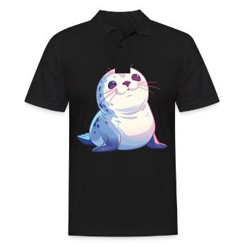 Seals, Seal - Men's Polo Shirt - black - Front - Kai (181cm)