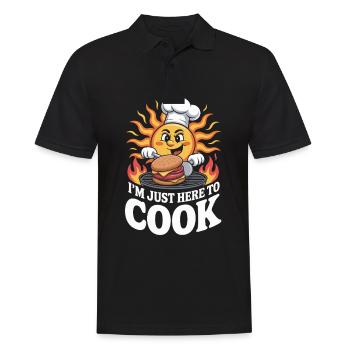 I'm Just Here to Cook Sunburn - Men's Polo Shirt - black - Front - Kai (181cm)